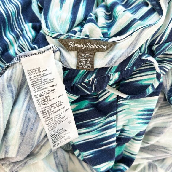 Tommy Bahama Long Beach Wind Maxi Dress Tropical Ocean Deep Color Navy Teal S - Picture 7 of 7